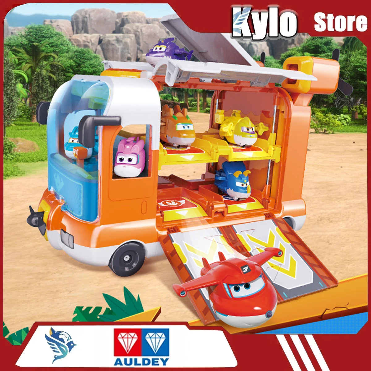 

AULDEY Super Wings Upgrade Dinosaur Base Bus Camper Van Deformation Vehicle Play House Designer Toys Surprise Holiday Gift