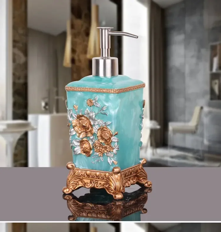 European Resin Soap Dispenser Bathroom Shampoo Shower Gel Bottle Wristband Hand Dispenser Home Accessories Liquid Container