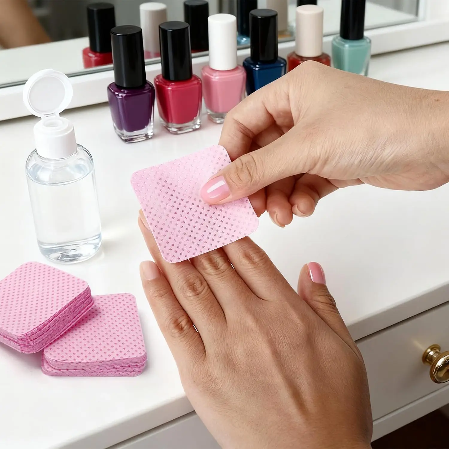 50PCS Lint-free Nail Polish Remover Napkin Colorful Cotton Wipes Paper Pads UV Gel Dust Cleaner Cleaning For Manicure Tool view 6