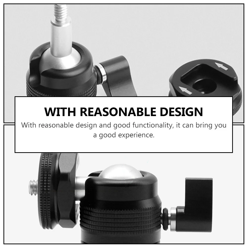 

Aluminum Alloy 360° Tripod Ball Head Cold Shoe Rack Phone Camera Universal Screw Mount Black Mini Versatile Tripod Accessories