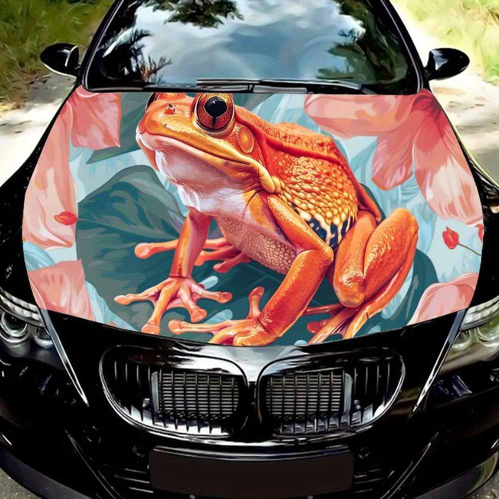 

Unique Frog Print car hood stickers, waterproof self-adhesive, scratch resistant, easy to stick, durable car PVC stickers, car d