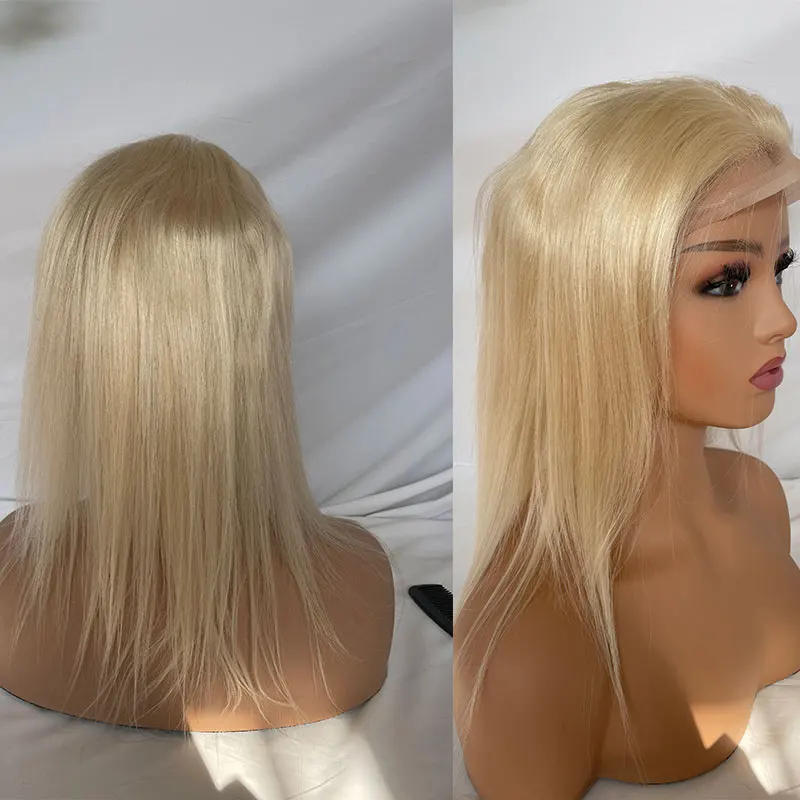 Q6 Wig pengganti rambut manusia Pria, Wig pengganti rambut belakang renda Swiss Super tipis untuk pria 12 inci #613