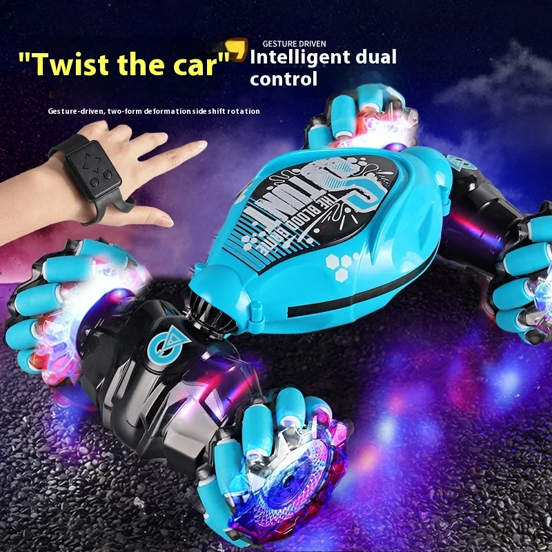 4WD 1:16 Stunt RC Car With LED Light Gesture Induction Deformation Twist Climbing Radio Controlled Car Electronic Toys for Kids