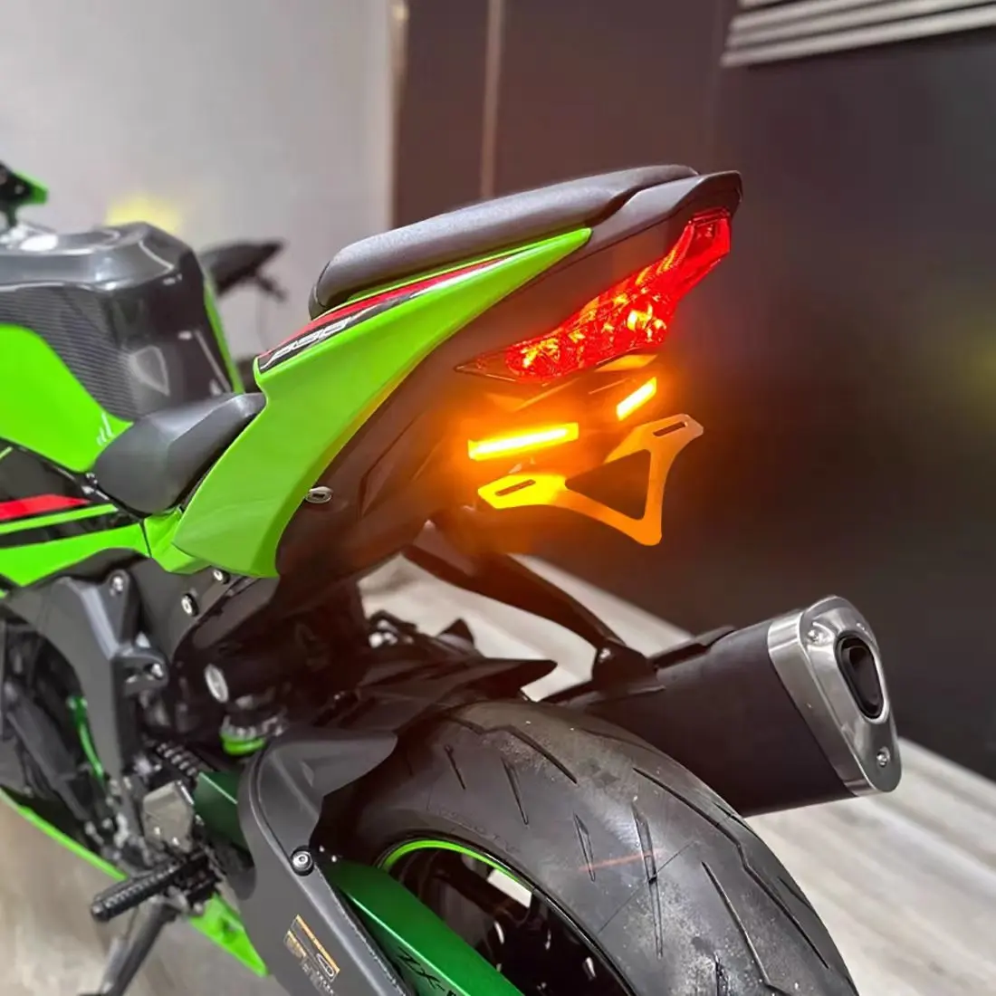 2024 2025 لوحة ترخيص حامل لكاواساكي نينجا ZX-6R النينجا ZX 636 جديد دراجة نارية الذيل مرتب الحاجز الخلفي مزيل مصباح ليد #2