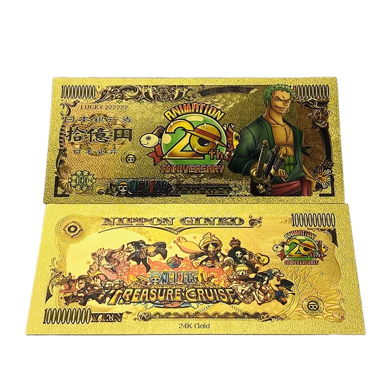 2024 All Types Japan Anime Banknote Solon Plastic Card in 24k Gold Plated For Collection