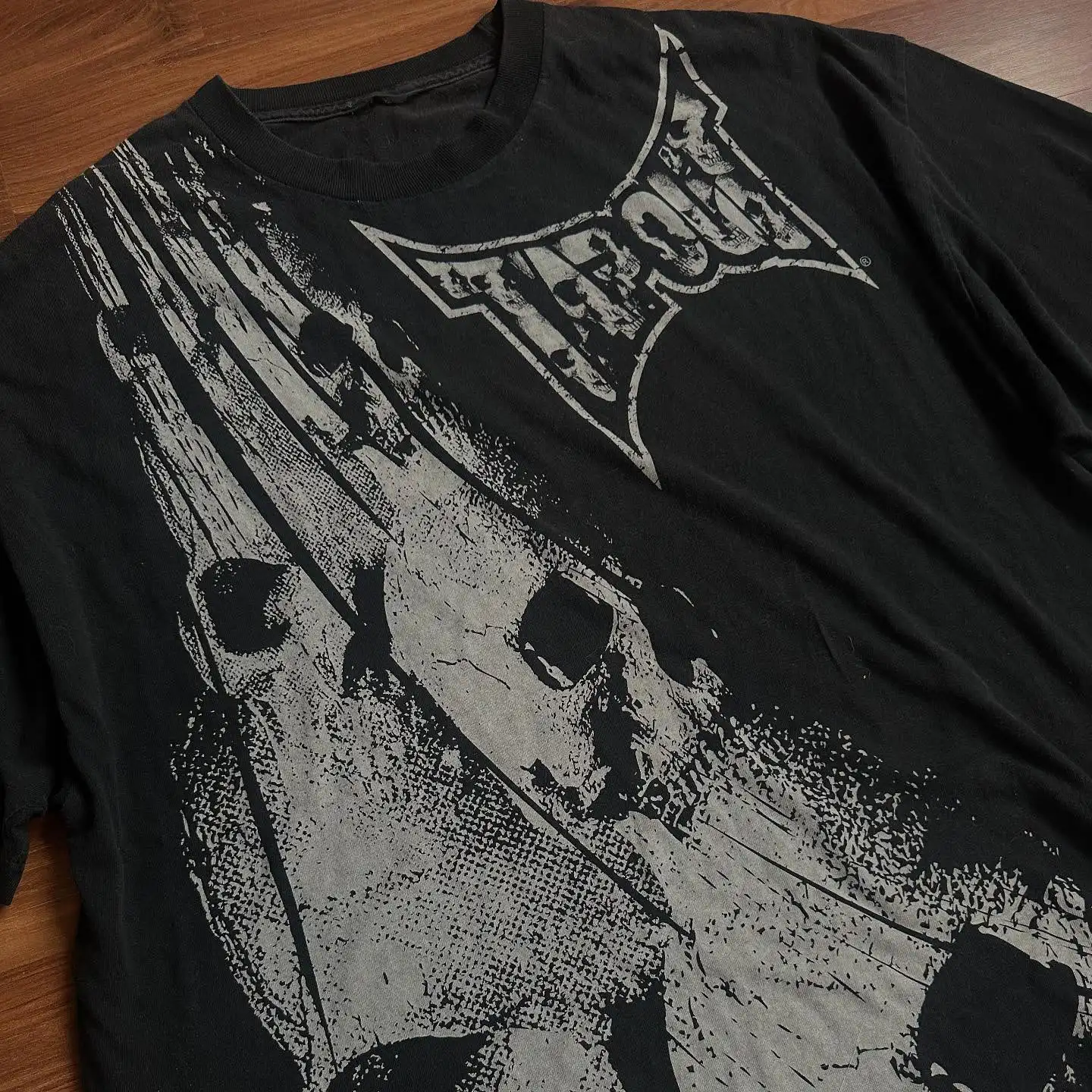 Y2k Tapout American Hip Hop Skull Oversized T-Shirt Men Street Harajuku Retro Letter Print Top Couple Casual Graphic Tee