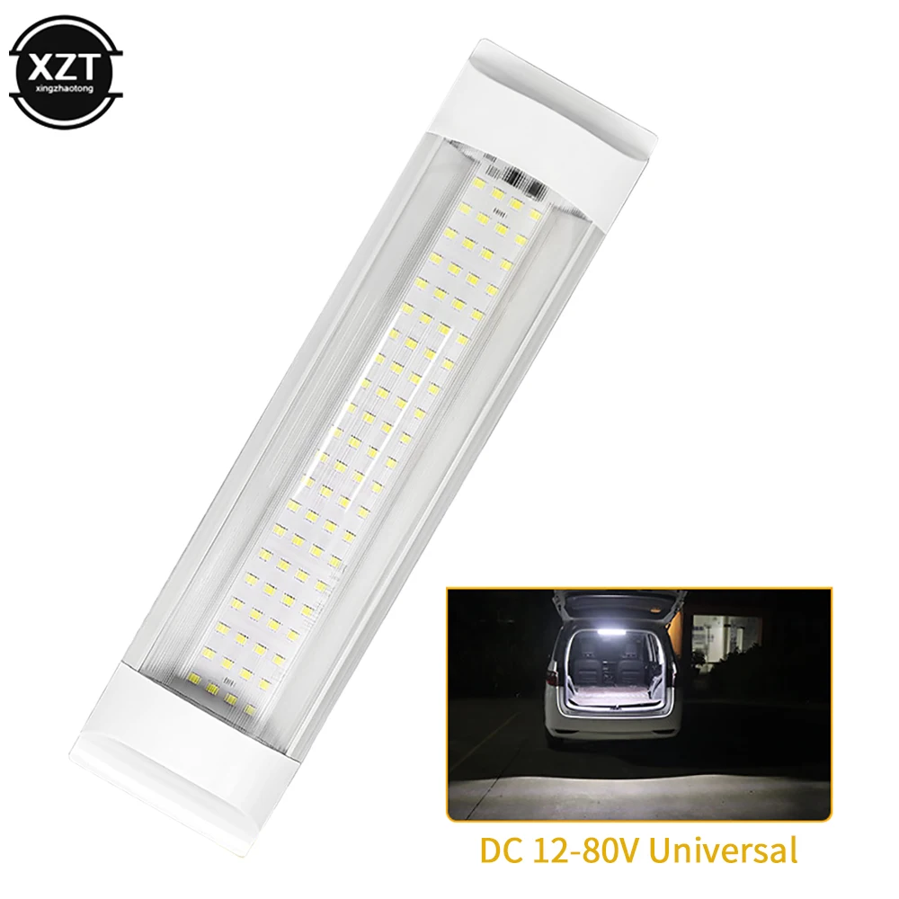 

12-80V Car Interior Light 84LED Dome Roof Ceiling Reading Lamp Trunk Light Cabin Lights Panel Lamp with Switch For Van RV Boat