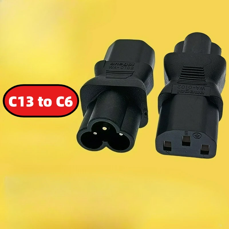 Black PVC Copper 2.5A/10A 250V IEC320-C6 To C13 Plug Socket Converter Male To Female PDU UPS Cabinet Server Conversion Plug