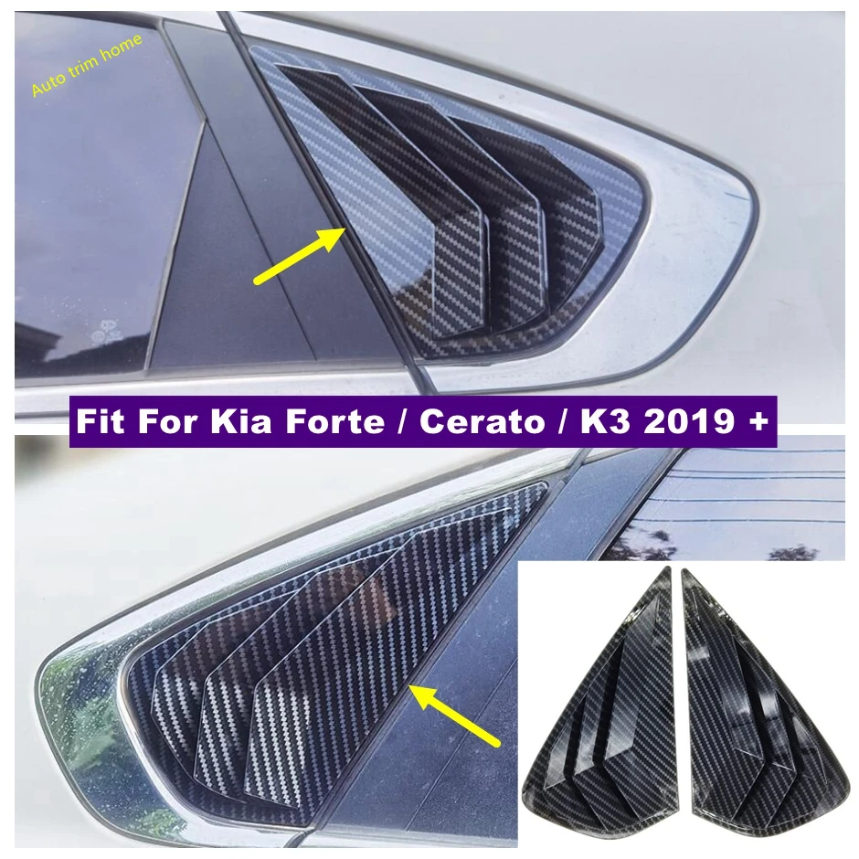 

Carbon Fiber Look Car Rear Window Glass Louver Shutter Decor Panel Cover Trim For Kia Forte / Cerato / K3 2019 - 2022 Accessorie