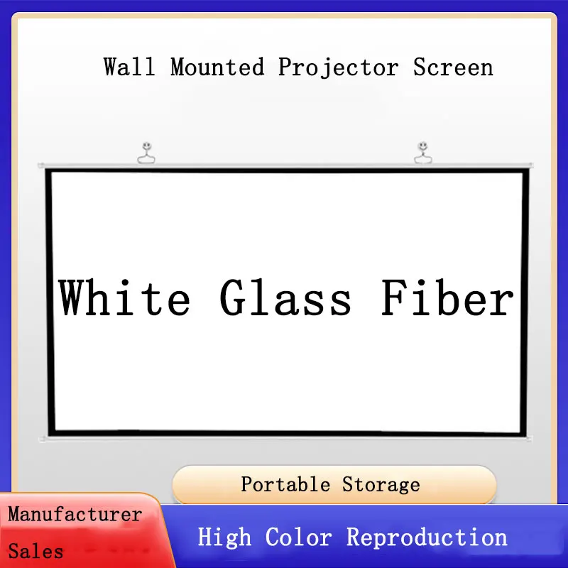 Thinyou 60 inch 72 inch 84 inch 100 inch 16:9 3D wall mounted projector screen supports 4K used for home theater mo
