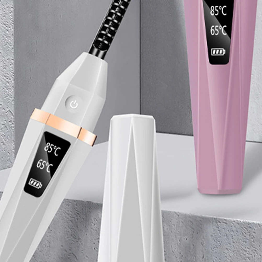 Elektryczna zalotka do rzęs, podgrzewana, biała, przenośna, podróżna, lekka, kompaktowa, do podkręcania rzęs, narzędzie do makijażu, prezent.
