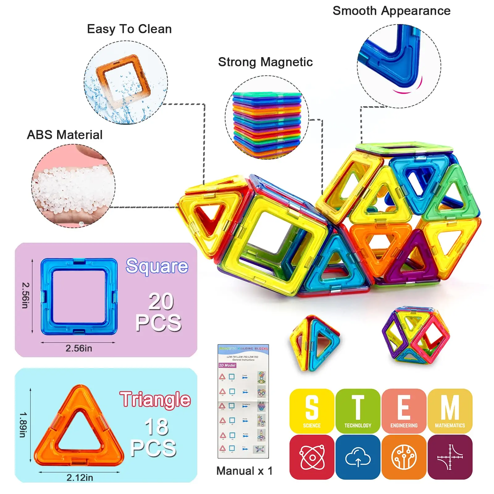 Starke magnetische Bausteine, DIY-Magnete, Lernspielzeug für Kinder, Designer-Bauset, Geburtstagsgeschenke für Kinder, Spielzeug