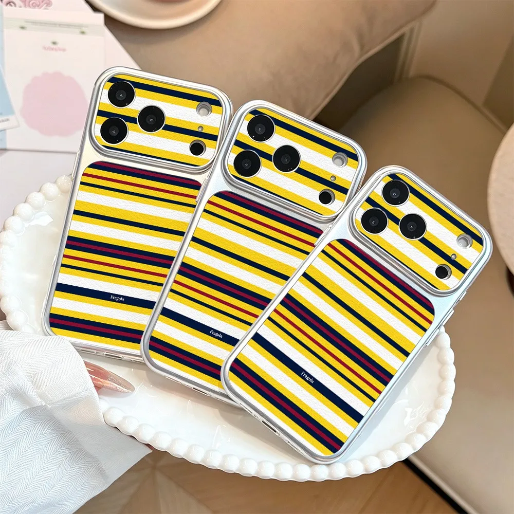 Fragola Sunny Stripes Phone Case For iPhone 18 17 Air 16 15 14 13 12 11 Pro Max Pro Dustproof Hard Skin texture