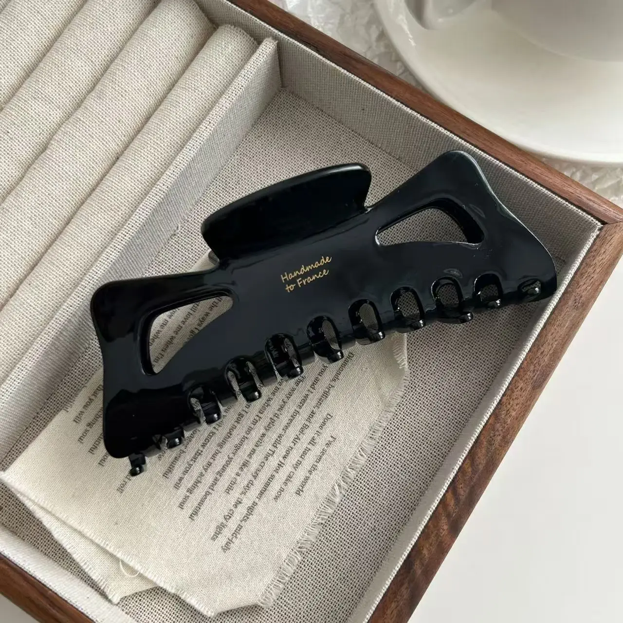 1/4 Stück große Haarspange mit Acetat-Schleife, Haarspange im französischen Stil für Damen, Dusch-Haarklammer, Haaraccessoire – Detail 4