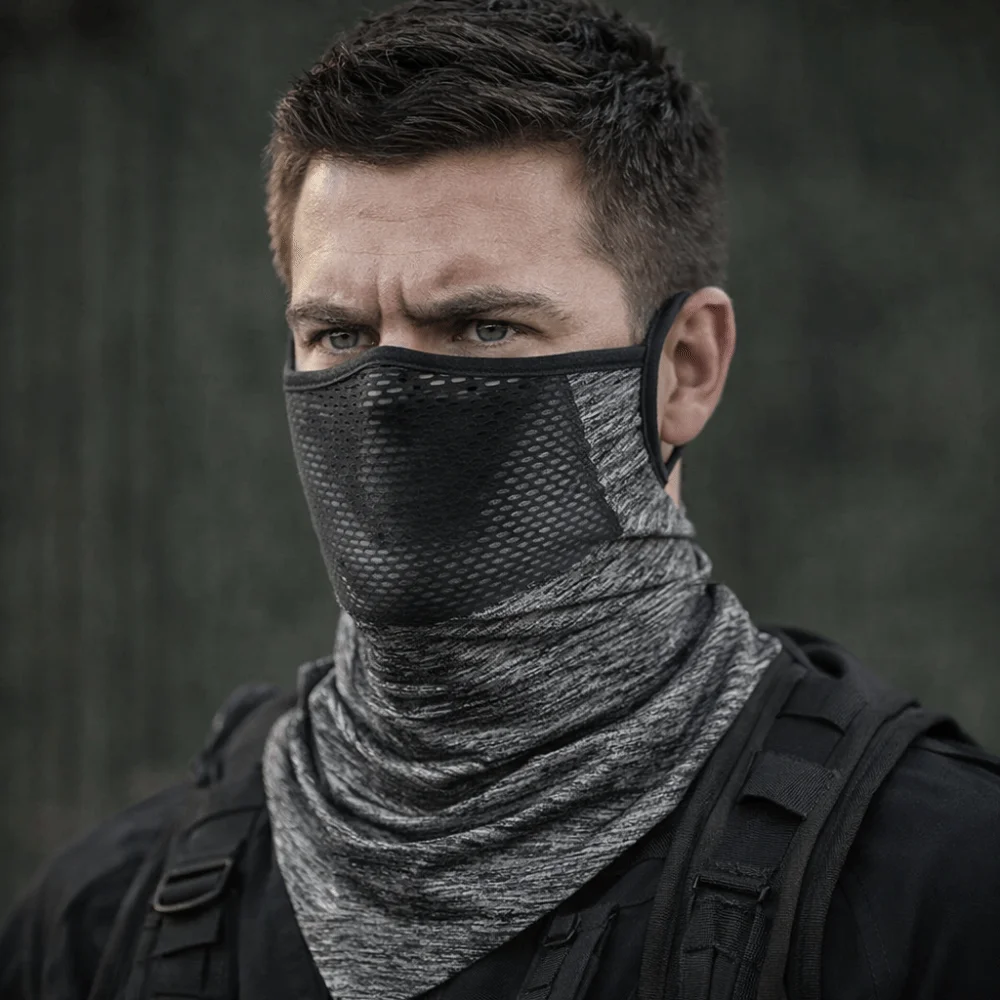Atmungsaktive Netz-Gesichtsmaske aus Eisseide mit Ohrhaken-Design, Eisseidenschal mit verlängertem Saum, dreieckige Form, atmungsaktive Maske – Detail 8