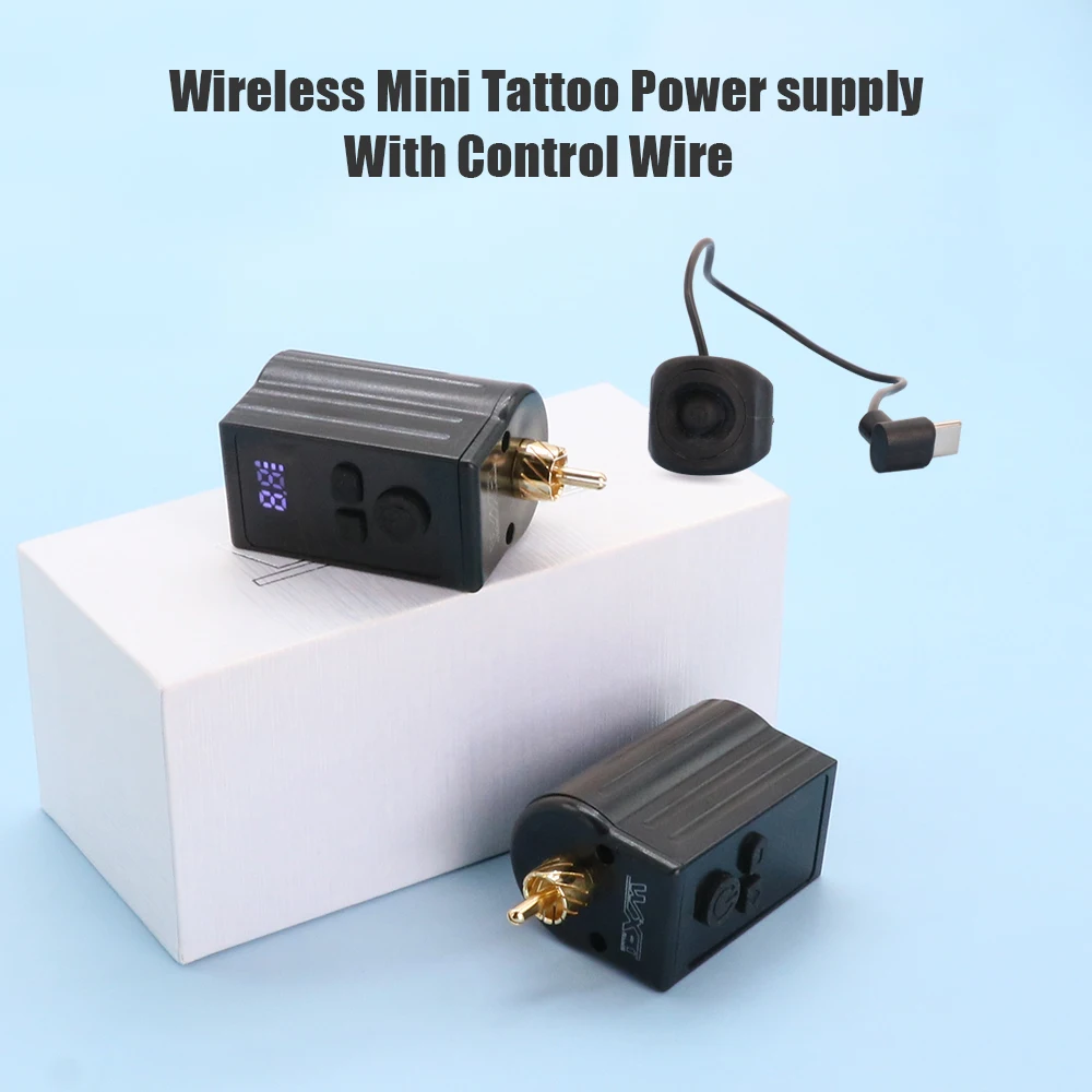 Portable Rechargeable 1400mAh Wireless Tattoo Power Supply with Ring Switch for Convenient Tattooing Experience