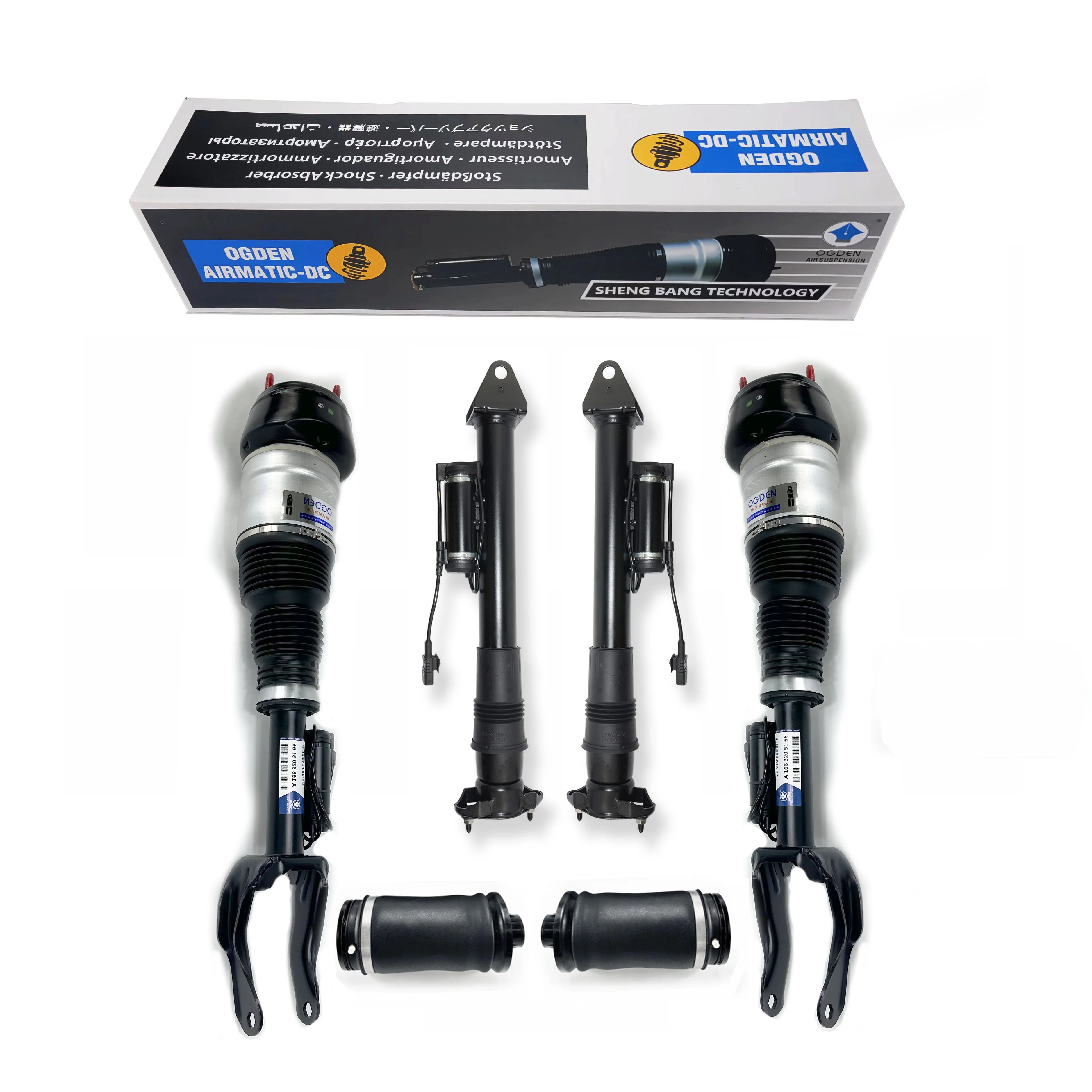 OGDEN 6Pcs Front And Rear Air Shock Absorbers For with ADS For Mercedes-Benz X166 W166 GL350 GL450 GL63AMG 1663201313 1643200325