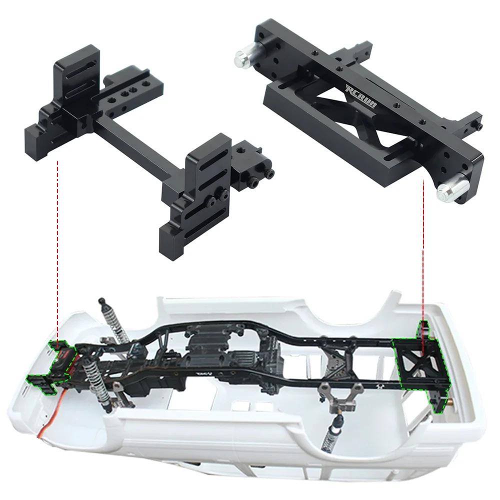 RC Car LC80 przedni tylny uchwyt mocujący regulowana przednia podstawa serwo dla 1/10 gąsienica RC Axial SCX10 RGT 86100 Land Cruiser
