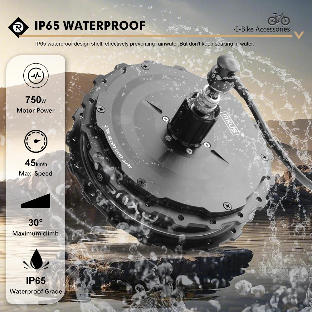 

MXUS 48V750W Электрический велосипедный двигатель Бесщеточный мотор-редуктор с ступицей Задний кассетный двигатель Мотор-концентратор колеса 40-45 км/ч