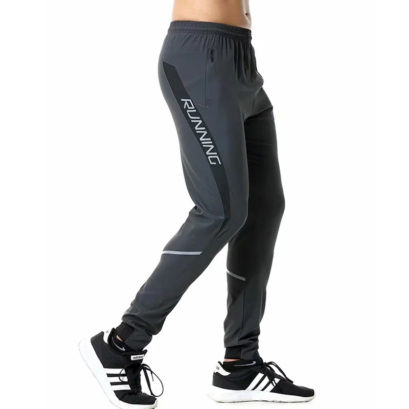 Männer Lauf Hosen zipper Reflektierende Fußball Fußball Sporting hose Training sport Hosen Legging jogging Gym Hose