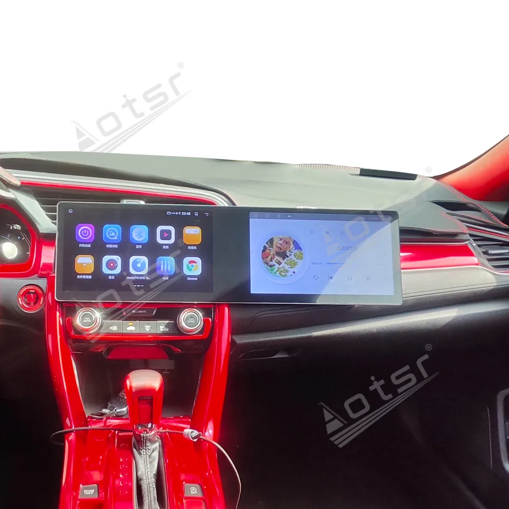 

Автомобильный радиоприемник с двойным 11,5-дюймовым экраном Carplay для Honda Civic 2014-2021 Android 13, обновление мультимедийного видеоплеера 2025 4G WiFi DSP BT