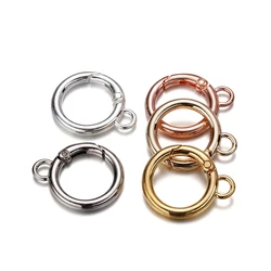 5Pcs/lot Metal O Ring Spring Clasps Round Carabiner Keychain Bag Clips Hook Dog Chain Buckles Connector For DIY Jewelry Making