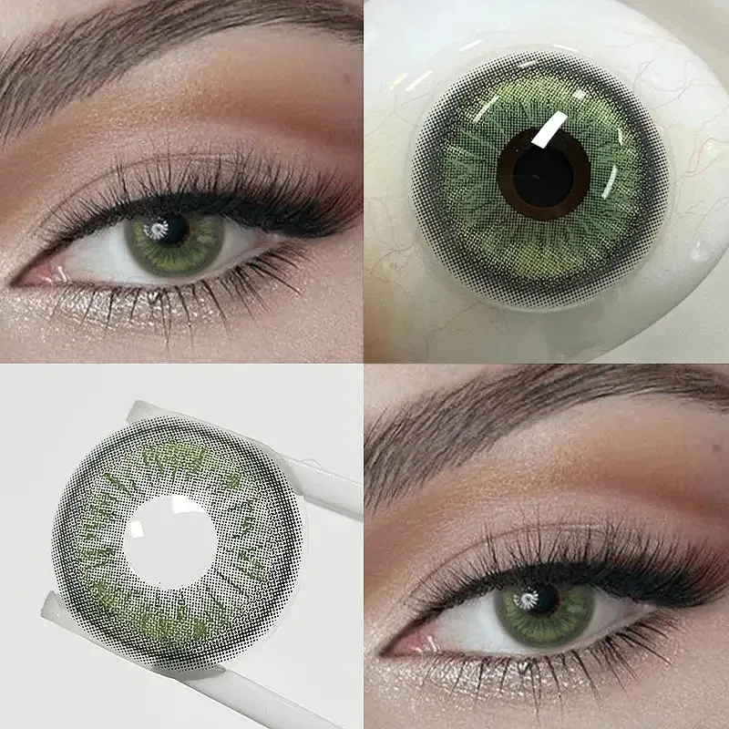 VISUASHOW 14.20mm Natural Circle Colored Contact Lenses,  Vision Correction Diopters, for Women Daily Beauty & Cosmetic Makeup