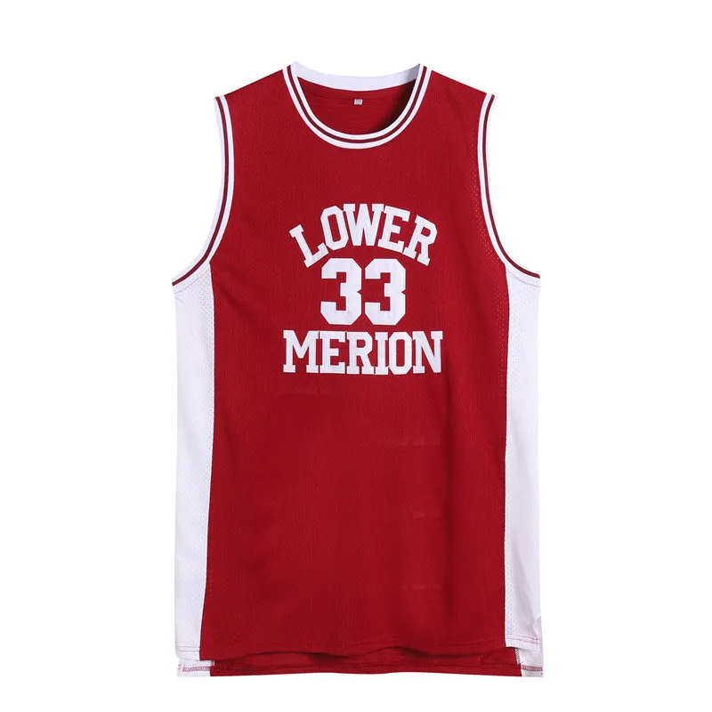 Lower Merion Jersey #33 High School Basketball Jersey Burgundy White