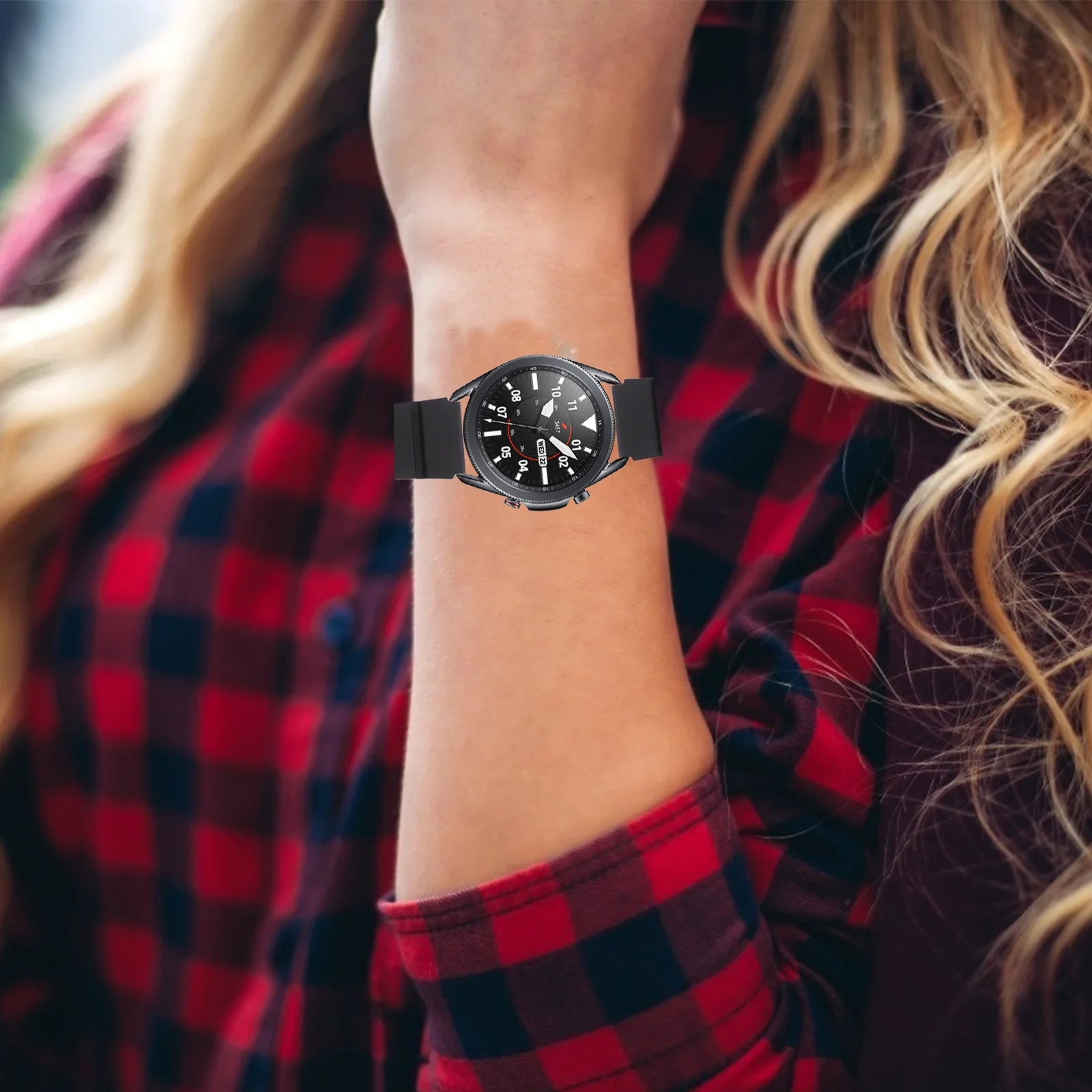 

Waterproof Silicone Watch Band 18Mm Durable Seamless Strap For Fitness Swimming Black Stainless Steel Clasp Watch Bands