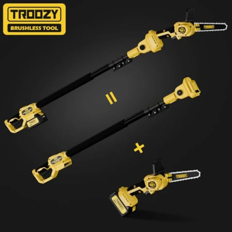 Gergaji Pohon Tanpa Kabel 2-in-1 dengan Panjang Batang 6 inci dan Baterai 21V 3Ah untuk Pemangkasan Pohon dan Pemotongan Cabang yang Efisien, Ringan dengan Berat 7,7 pon