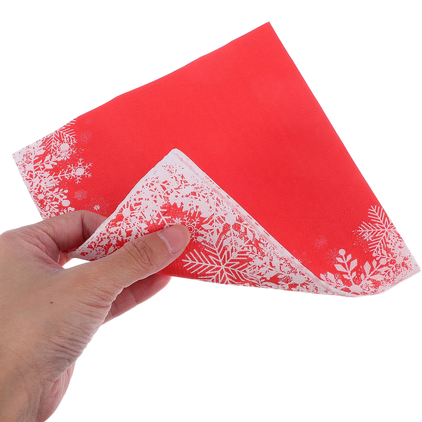 

100Pcs Christmas Napkins Red Snowflake Disposable Holiday Dinner Paper Napkins Party Supplies Table Decoration
