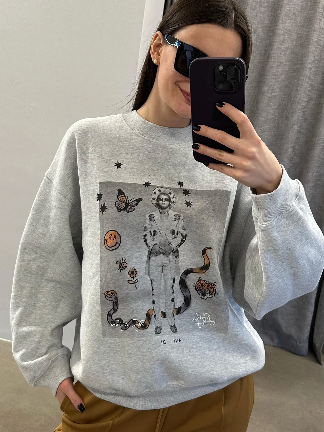 

Aesthetic Graphic Sweatshirt Women 2023 Autumn Winter Clothing Loose Pullovers Tops Female Fashion Sweatshirts Hoodies Oversize