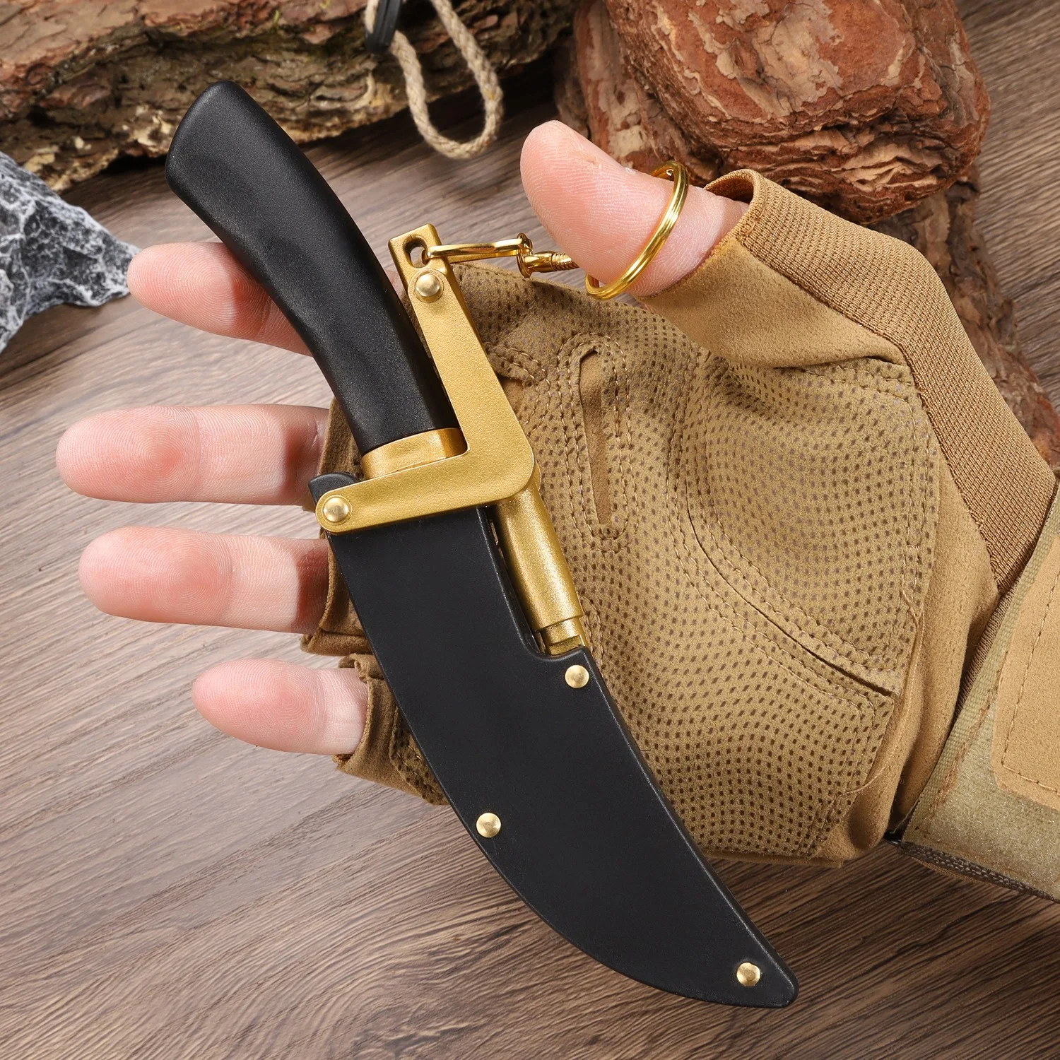 Multifunctional D2 Stainless Steel Knife, Sharp Portable Utility Blade for Fruit, Meat Cutting & Outdoor Hunting