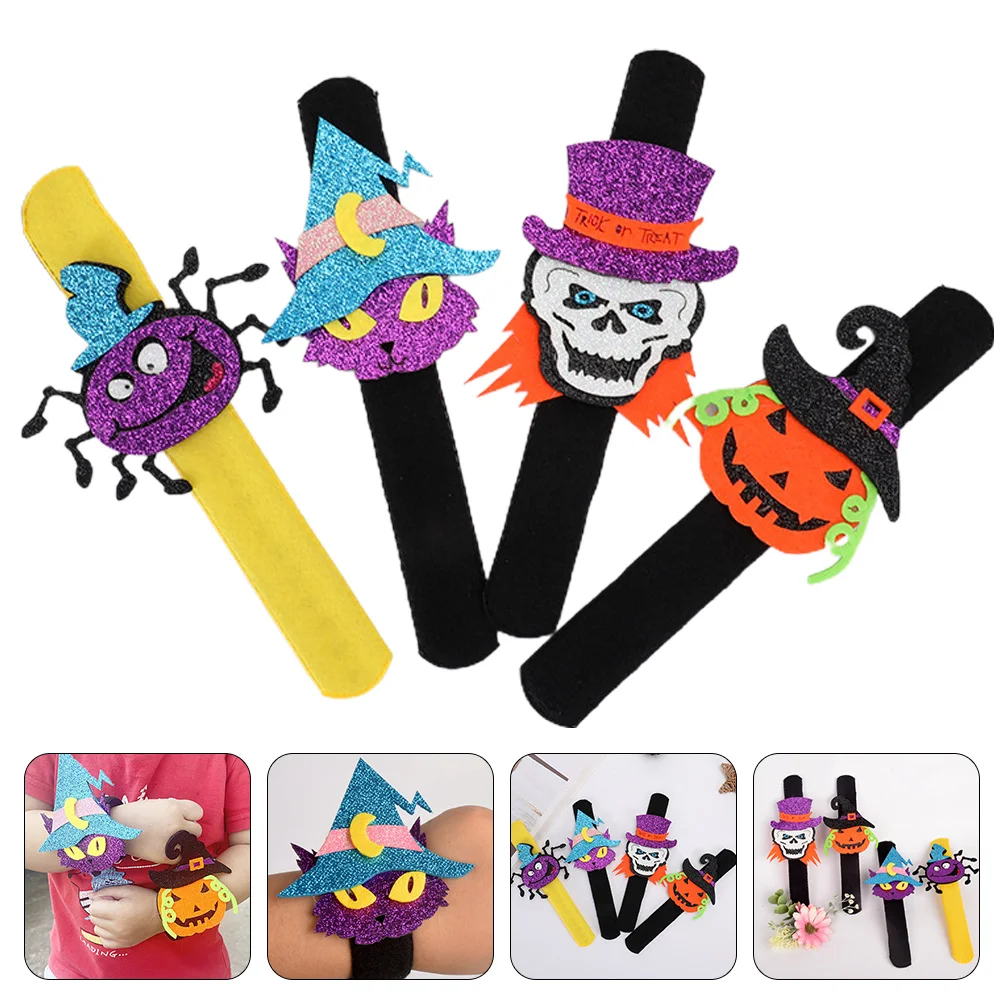 4 Pcs Halloween Props Kids Toys Wrist Ring Party Favors Bracelets Slap Decor Band