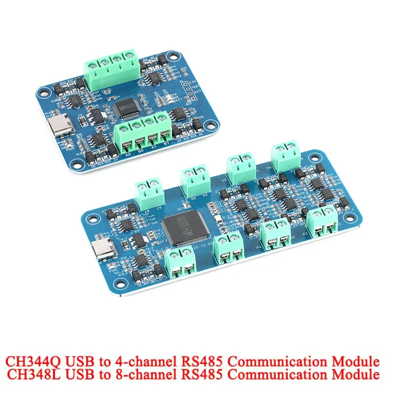 CH344Q/CH348L USB to Four/Eight Way RS485 USB to 4/8 Channel RS-485 Communication Module Converter Board