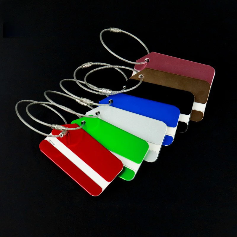 1pc Aluminum Alloy Luggage Tag for Travel Airport Train Station Suitcase Tag Flight Travel Accessories Luggage Mark Signboard