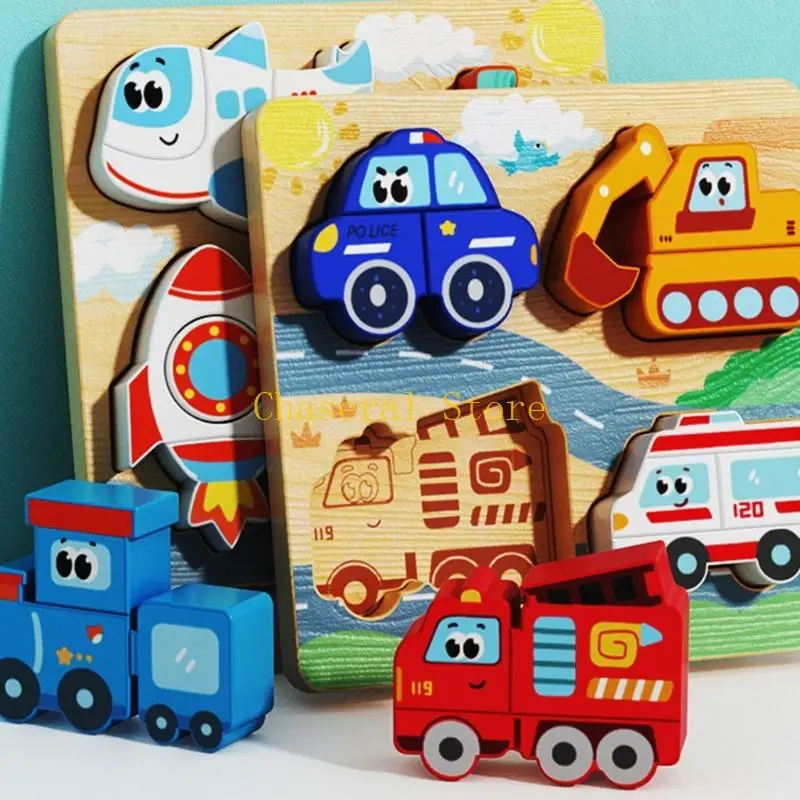 E7CE Houten 3D-puzzel met dierenthema voor kinderen die speelgoed leren en probleemoplossende vaardigheden verbeteren