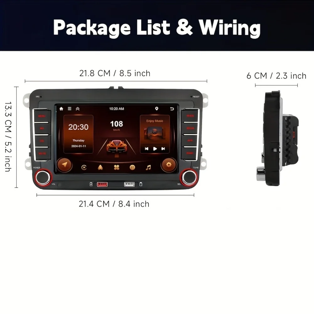 Double Din Car Stereo Compatible with for Vw Passat, Golf MK5, MK6, Jetta, T5, EOS, POLO, Touran, Seat, Sharan, CC