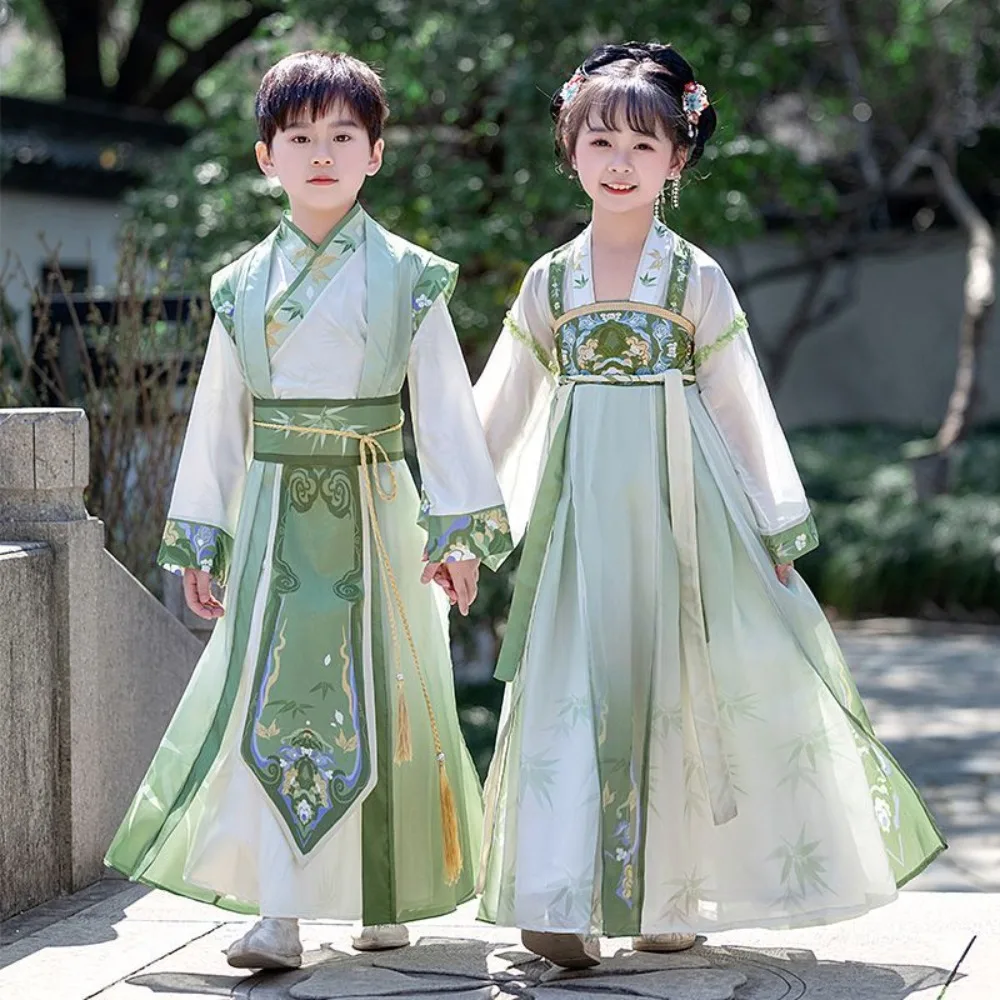 

‌ Детское платье ханьфу - Новое поступление 2025 года, костюм культурного фестиваля, традиционная китайская одежда для мальчиков и девочек