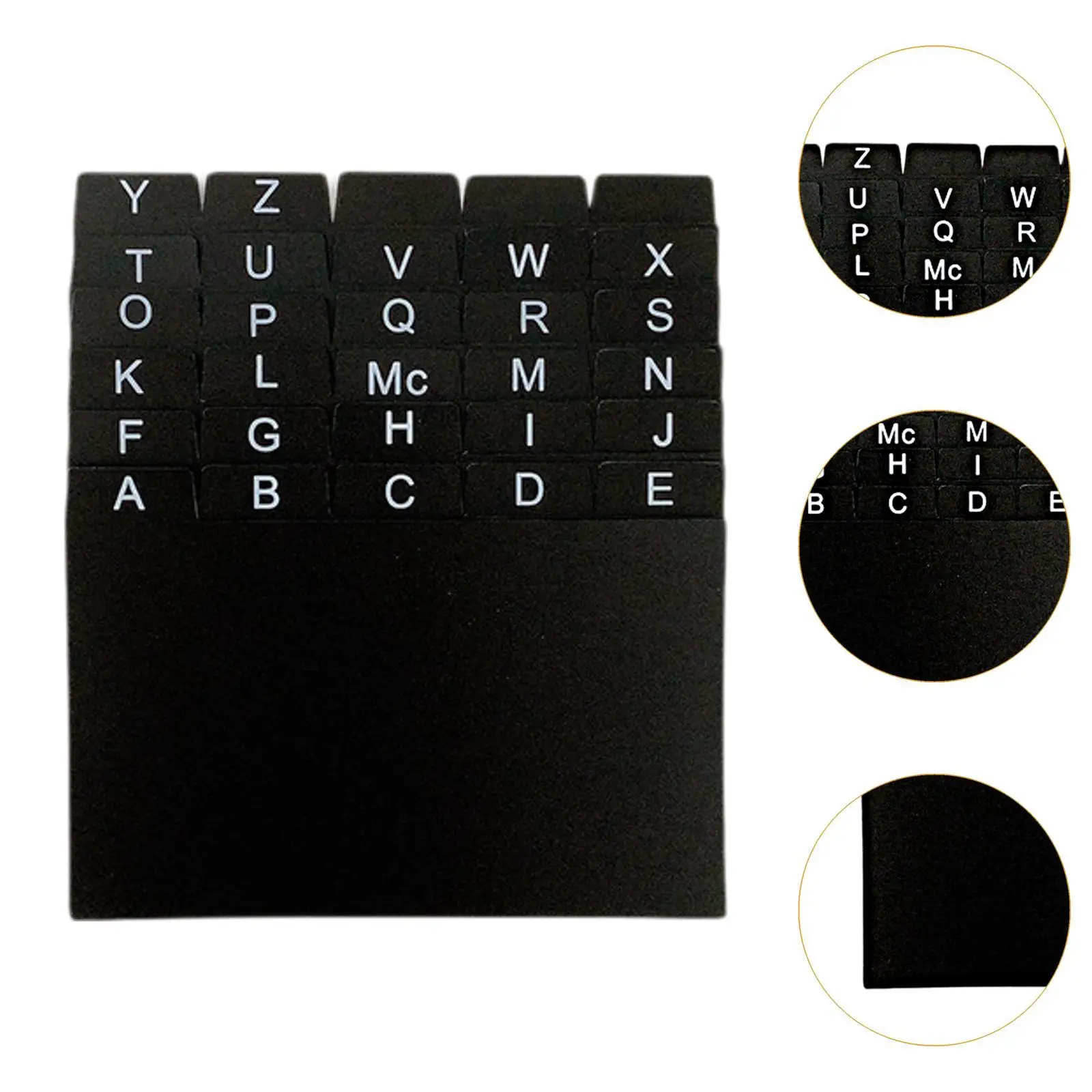 30 قطعة بطاقات الفهرس 3 × 5 بوصة فواصل A-z فواصل الملفات الأبجدية أداة الدراسة فواصل الأبجدية علامات التبويب باللون الأسود للمدرسة