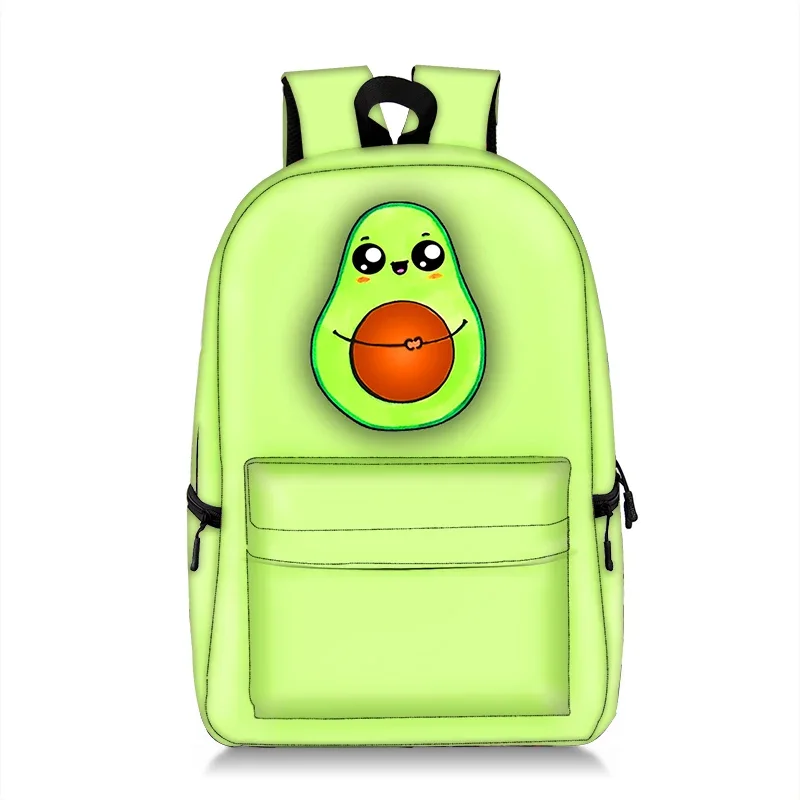 Cartoon Fruits Print Women  Backpack Large Capacity Students Travel School Bagpack Avocado Mochila Feminina