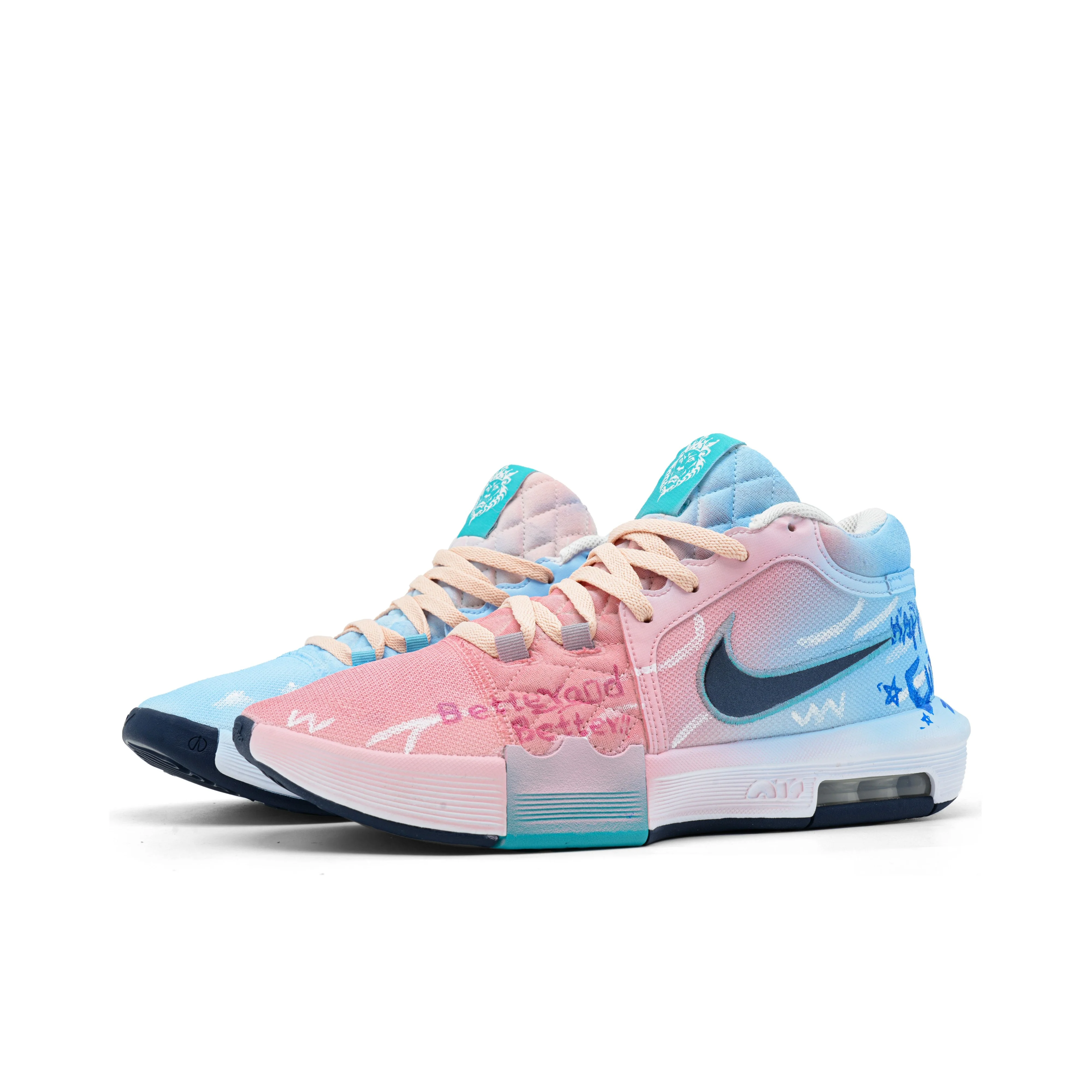 Nike Witness 8 Island Journal Chaussures de basket-ball légères à tige basse pour hommes Bleu Rose