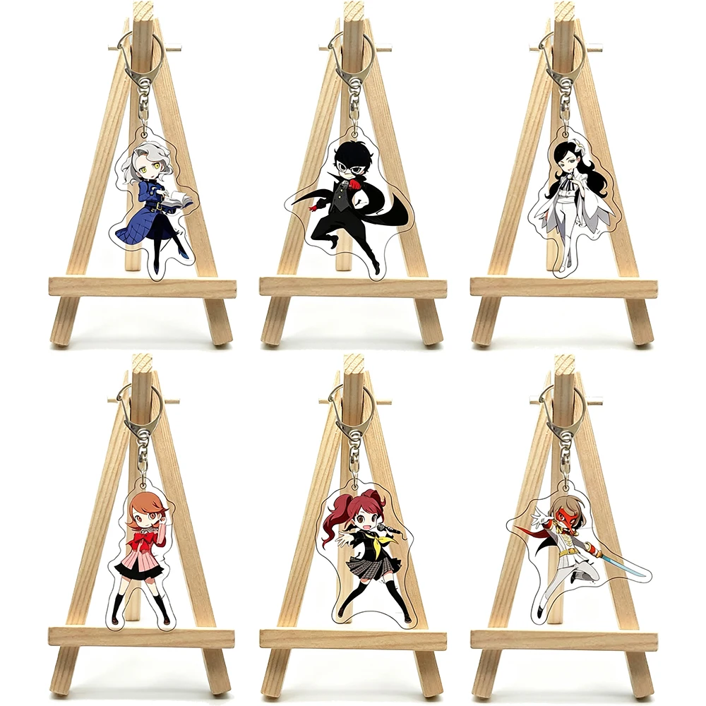 55MM Anime-Spiel Persona 5 Figur Ren Amamiya Ann Takamaki Haru Okumura Lavenza Sumire Yoshizawa Acryl-Schlüsselanhänger Niedliche Geschenke