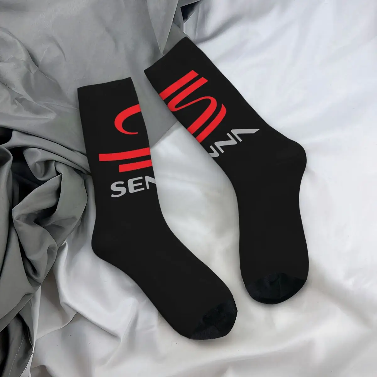 Ayrton Senna kaus kaki musim gugur stoking Vintage pria lembut kaus kaki sejuk kustom olahraga lari kaus kaki anti selip