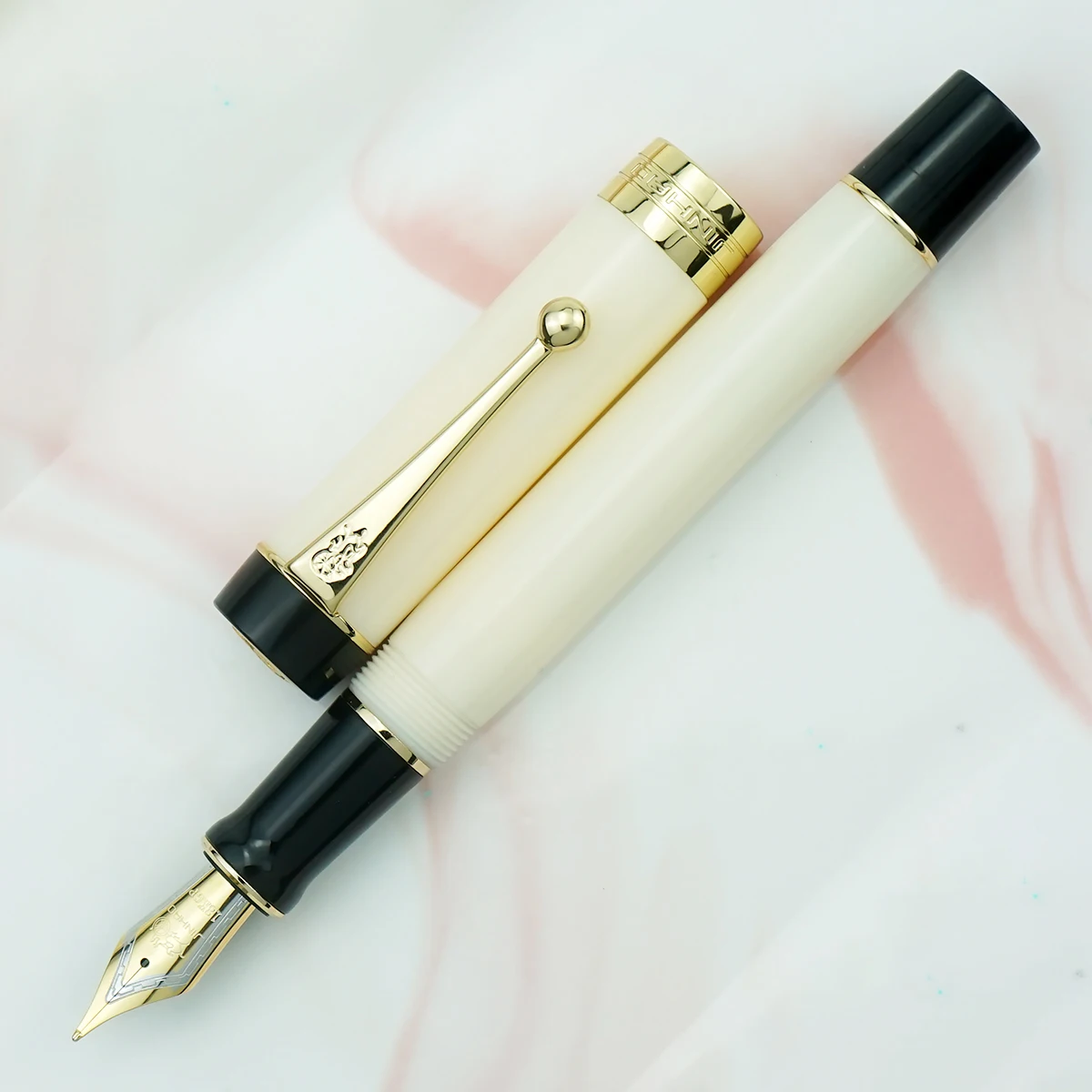 

Ручка перьевая Jinhao 100 Centennial, белый каучук EF/F/M/изогнутое перо с преобразователем, ручка для письма, бизнеса, офиса, подарок