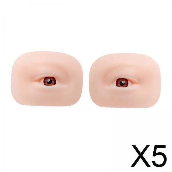 

5x 5D Silicone Eye Model Reusable Makeup Mannequin Face Professional Makeup