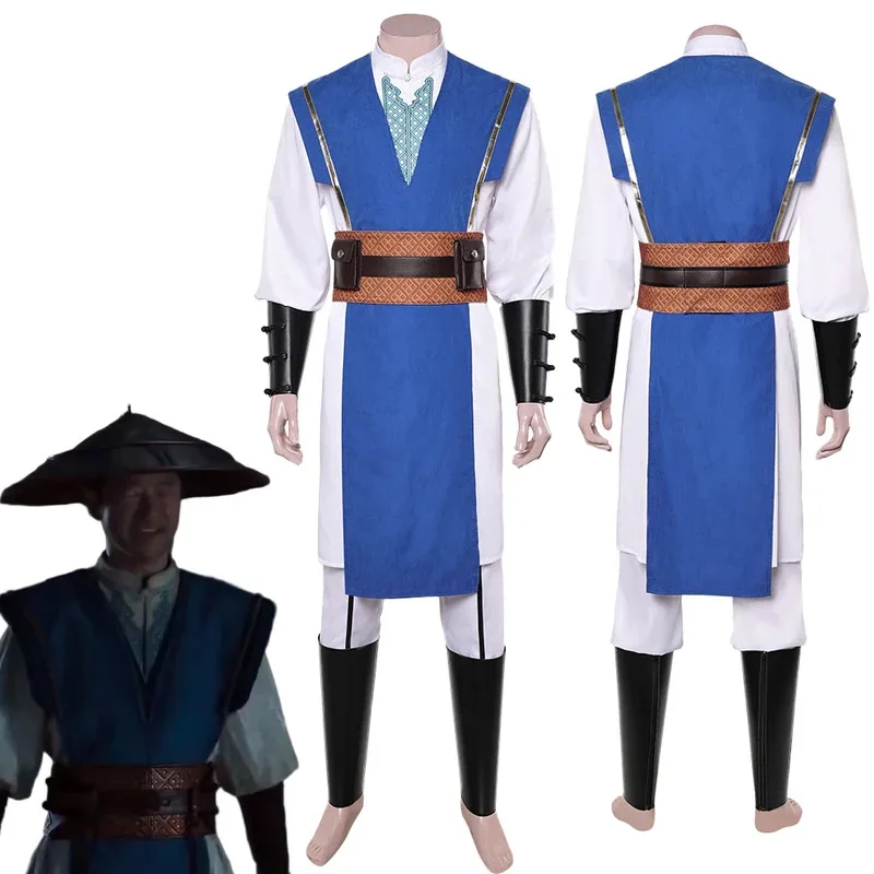 MK2 Raiden Cosplay Fantasy Clothing Game Movie Mortal Kombat 2 Costume Disguise Adult Men Roleplay Fantasia Party Outfits mj:3