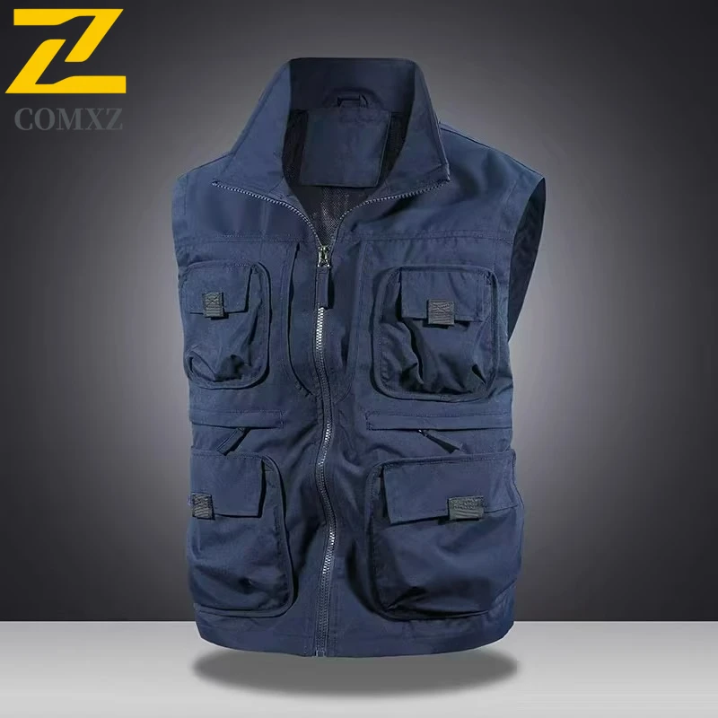 

Mens Warm Waistcoat 2025 New Spring And Autumn Winter Two Sided Multi Pocket Gilet Outdoor Camping Versatile Cold Proof Vests