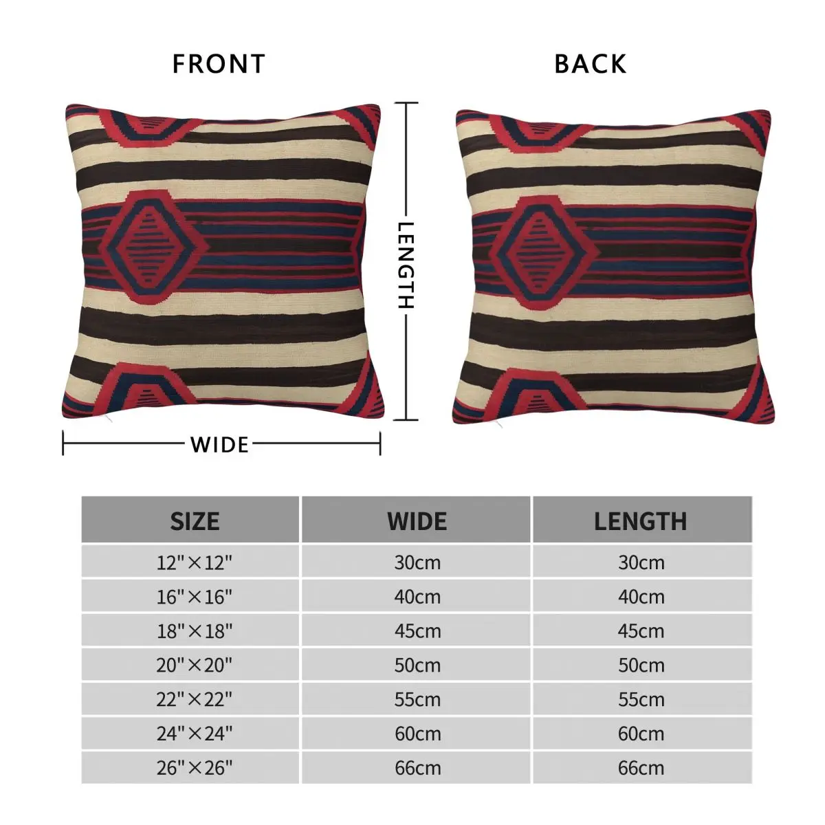 Navajo Tribal Kilim Square Pillowcase Polyester Linen Velvet Pattern Zip Decor Throw Pillow Case Bed Cushion Cover