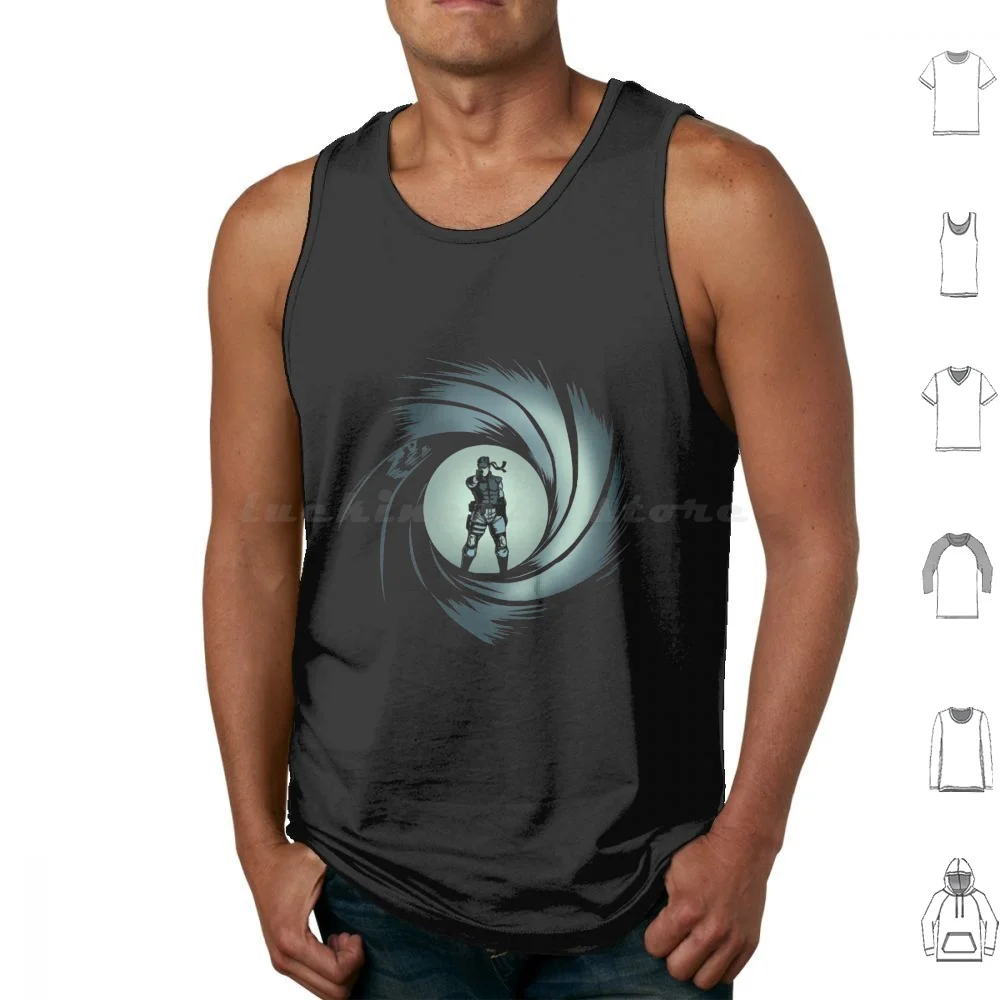 Solid Snake-Metal Gear Solid Tank Tops Print Cotton High Quality Konami Hideo Kojima Motoyuki Yoshioka Kazunobu